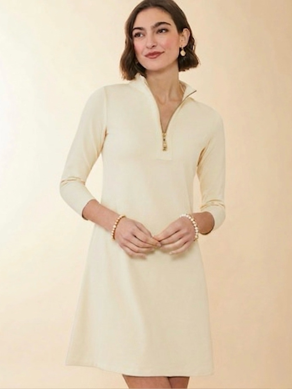 Spartina 449 Nora Women Half-Zip Dress  Size XL sports casual comfort 3/4 sleeve